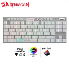 REDRAGON - Teclado Mecánico HORUS TKL K621W-RGB Inalámbrico Switch Red