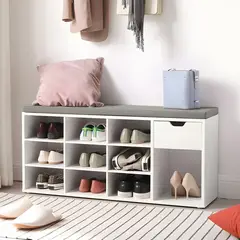 GENERICO - Zapatera Con Asiento Adams Blanco 10 Pares Huk