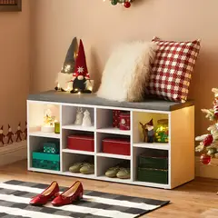 GENERICO - Zapatera Con Asiento Medara Blanco 10 Pares Huk