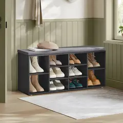 GENERICO - Zapatera Con Asiento Medara Negro 10 Pares Huk