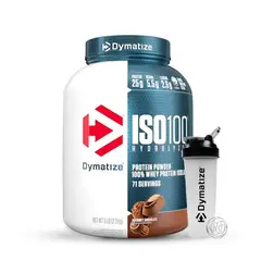 DYMATIZE - Proteína aislada ISO 100 5lb - - Chocolate Shaker Gratis