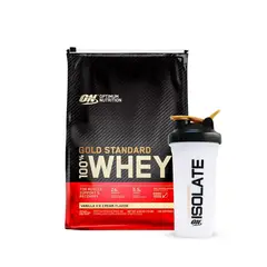 OPTIMUN NUTRITION - Proteína Gold Standard Whey 10lb - Optimum Nutrition - Vainilla Ice Cream Shaker Gratis