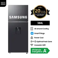SAMSUNG - Refrigeradora 384 Litros Top Freezer All Around Cooling RT38DG6730B1PE - Negro