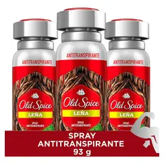 OLD SPICE - Pack x3 Spray Antitranspirante Leña 150ml