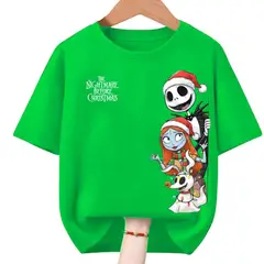 GENERICO - Polos Navidad Jack Skellington Christmas Verde - Tallas 4 hasta XL