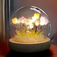 GENERICO - LÁMPARA ESFERA 3D DE TULIPANES LUCES NOCTURNAS PARA ARMAR MULTICOLOR