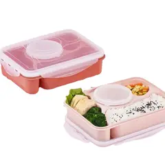GENERICO - Pack 3 Taper -Lonchera Multiespacio Anti Derrame 5 Compartimientos Rosa