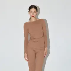 LUVARO - Top Fruncido Abertura Mujer