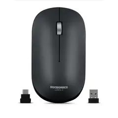 MICRONICS - Mouse Inalambrico LUDICO 3 BLACK MIC M722+W-3M WIFI USB-C