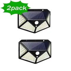 GENERICO - PACK DE 2 Focos Solares de 100 leds con Sensor de Movimiento