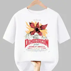 GENERICO - Polo Algodon Demogorgon Stranger Things Blanco - Talla 12 hasta XL