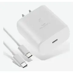 GENERICO - CARGADOR 45W USB-C A USB-C PARA SAMSUNG CALIDAD BLANCO 45W CALIDAD A1