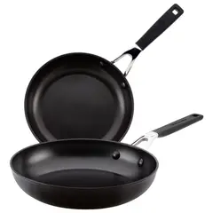 KITCHENAID - Set sartenes 21cm y 25cm Anodizado duro antiadherente Negro