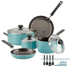 FARBERWARE - Juego de Ollas 12 Piezas Easy Clean Antiadherente Azul