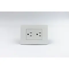 SINTHESI - TOMACORRIENTE DUPLEX AMERICANO CON TIERRA S33 PLACA BLANCA MATE
