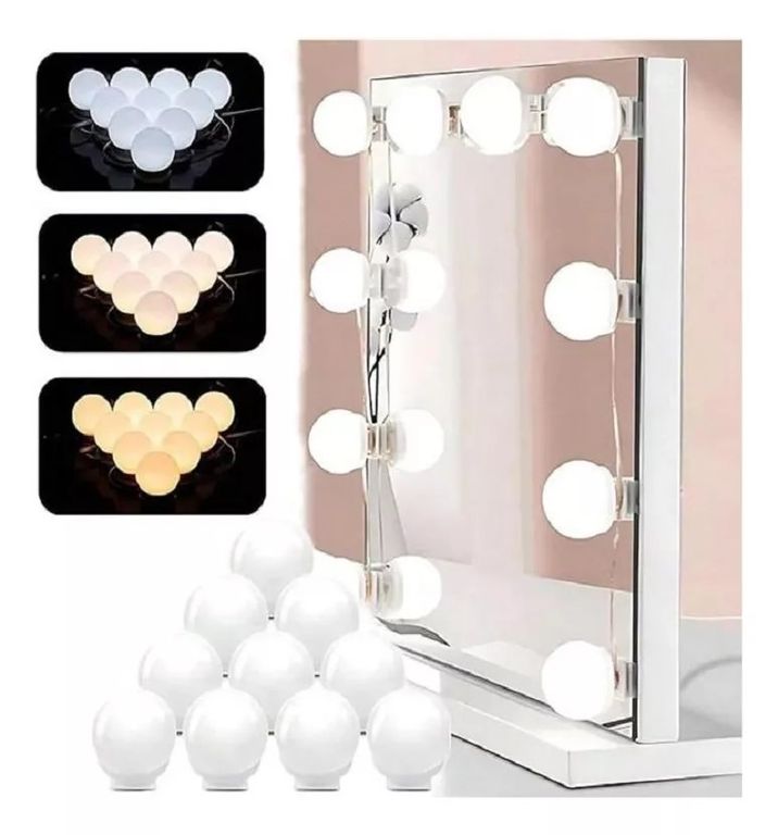 Luces Led Bombillas Para Espejo Tocador 10 Bombillas