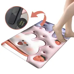 ELMEJORPRECIO - Alfombra De Baño Tapete Absorbente Diseño 3D Conejo Zanahoria