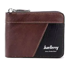 BAELLERRY - Billetera De Hombre Delgada Diseño Cocodrilo