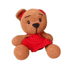 GENERICO - Amigurumi Osita con Vestido Rojo - Peluches