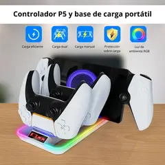OEM - Estación de Carga RGB para Mandos PS5 y Portal PS YZC-504