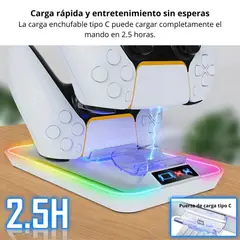 OEM - Estación de Carga RGB para Mandos PS5 y Portal PS YZC-504