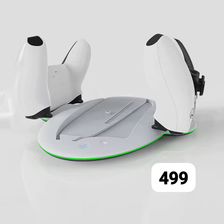 Porta PS5 Cooler + Cargador Doble de Mandos PS5Slim RGB para Consola
