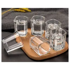 GENERICO - Juego de 6 Mini Copitas de Shot Cuadrado de Vidrio