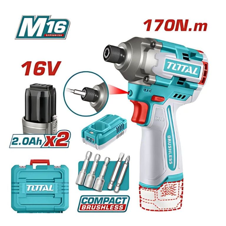 TORNILLADOR TOTAL TIRLI16178 IMPACTO 170NM 16V