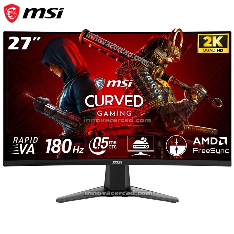 Monitor Curvo Gaming MAG-27CQ6F, 27" WQHD, VA, 180 Hz, 0.5 ms