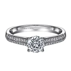 AFRODITA - Anillo De Compromiso 374 Plata Maciza Bañado En Oro Blanco