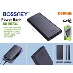 GENERICO - Cargador Portátil BOSSNEY de 15 000mAh con Indicador LED