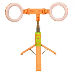 GENERICO - Selfie bluetooth con 2 aros de luz color melon