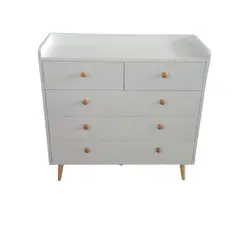 GENERICO - COMODA estilo vintage con borde cambiador color blanco