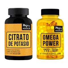 MUJER AGUAJE - Citrato de Potasio 90 Cápsulas + Omega Power 60 Cápsulas