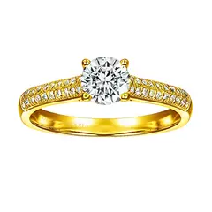 AFRODITA - Anillo de Compromiso 375 Plata Maciza Bañado en Oro 18k