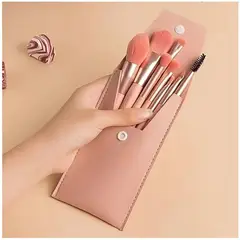 MINARI - Kit 8 piezas juego de brochas de maquillaje de viaje con Estuche RO SB10
