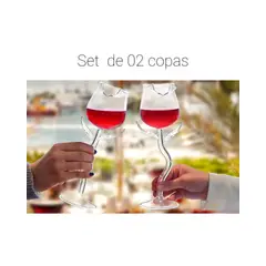 OEM - Set de 02 Copas de vino-coctel creativas con forma de Rosa