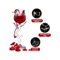 OEM - Set de 04 Copas de vino-coctel creativas con forma de Rosa