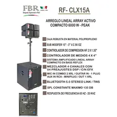GENERICO - Kit parlante activo lineal array compact 6000W RF-CLX15A