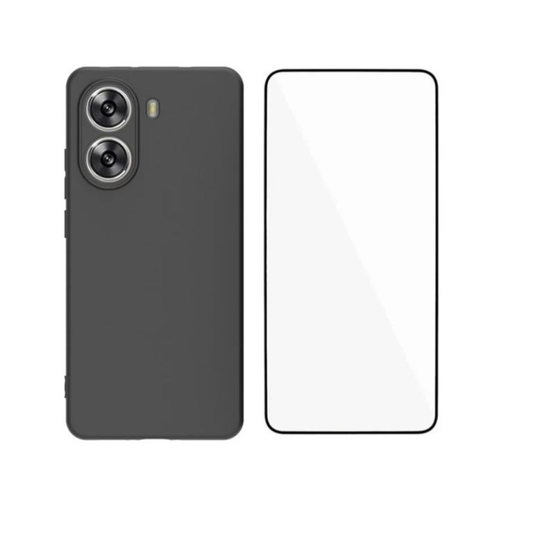 CASE SILICONA PARA XIAOMI POCO X7 PRO NEGRO + MICA DE VIDRIO