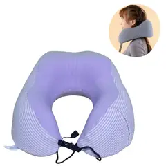 ELMEJORPRECIO - Cojín para Cuello Almohadilla Cervical Ajustable Modelo Rayado Lila