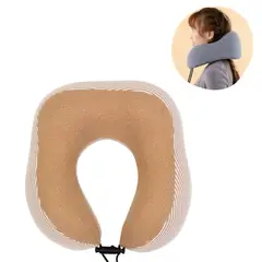 ELMEJORPRECIO - Cojín para Cuello Almohadilla Cervical Ajustable Modelo Rayado Marrón