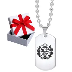 GENERICO - Collar Unisex Escudo Nacional Peruano Regalo Joya Acero