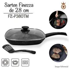 FINEZZA - Sarten Ultragranito de 28 cm con Tapa 3 Piezas FZ-P380TM