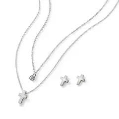 ESIKA - Set Collar Aretes Silver Hope ESPERANZA Plateado -