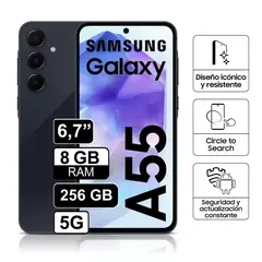 SAMSUNG - Celular libre Galaxy A55 256GB 8GB RAM 6.6 Pulg - Negro