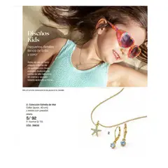 YANBAL - Set Collar y Aretes ESTRELLA DE MAR Baño Oro 24k y cristales