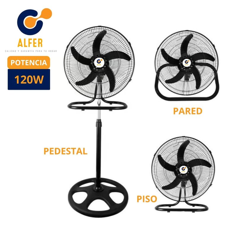 Ventilador 3 en 1 De 18″ 120 Watts Negro