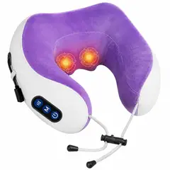 GENERICO - Almohada De Masaje Cervical Cuello Portátil Recargable Color Morado