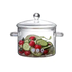 GENERICO - Olla de vidrio de 1.5L  con tapa